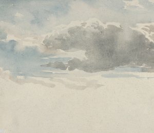 Study of Clouds recto, Study of the Elder Bush by a Fence verso, 1820-45. autorstwa David Cox the elder