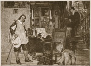 Pan Oliver Cromwell odwiedza pana Johna Miltona, ilustracja z 