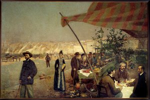 W Bregaillon w Marsylii w 1890 r. Obraz Davida Dellepiane (1866-1932)