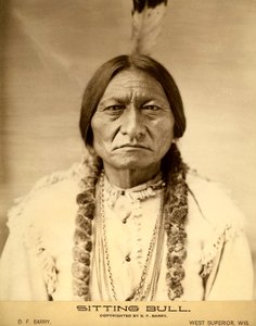 Siedzący byk (1834-1890) amerykański wódz Indian Dakota Sioux (indiańskie imię Tatanka Iyotake) zdjęcie autorstwa Davida F. Barry
