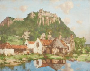 Pod murami zamku Stirling (olej na płótnie) autorstwa David Gauld