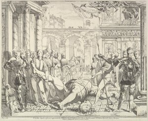Męczeństwo św. Krzysztofa, z Historii świętych Jakuba i Krzysztofa w..., 1776. autorstwa David Giovanni