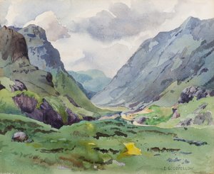 Glencoe, XX wiek (akwarela) autorstwa David Goodfellow