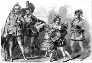 Scena z The Babes in the Wood w Covent Garden Theatre w Londynie, 1875.