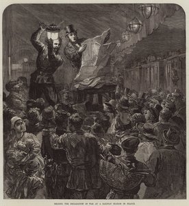 Czytanie wypowiedzenia wojny na dworcu kolejowym we Francji autorstwa David Henry Friston