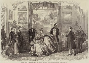 Scena z New Men and Old Acres, w teatrze Haymarket autorstwa David Henry Friston