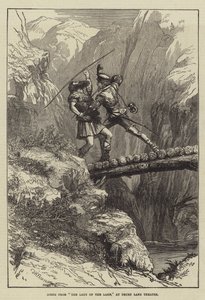 Scena z Pani Jeziora, w Drury Lane Theatre autorstwa David Henry Friston
