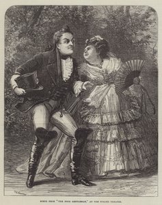 Scena z Biednego dżentelmena w Strand Theatre autorstwa David Henry Friston