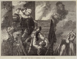 Scena z Wikariusza Wakefielda w Standard Theatre autorstwa David Henry Friston