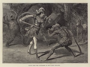 Scena z Pantomimy w Gaiety Theatre autorstwa David Henry Friston