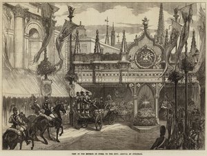 Wizyta Cesarza Rosji w mieście, przyjazd do Guildhall autorstwa David Henry Friston