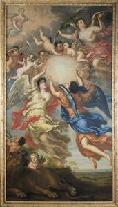 Alegoria Karola XI ze Szwecji i Ulrique Eleonore z Danii i Norwegii - Alegoria Karola XI ze Szwecji (1655-1697) i Ulriki Eleonory z Danii (1656-1693), autorstwa Ehrenstrahla, Davida Kloeckera (1629-1698). olej na płótnie autorstwa David Klöcker Ehrenstrahl