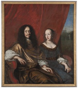 Gustaw Adolf, 1633–1695, książę Meklemburgii-Güstrow. Magdalena Sibylla, 1631–1719, z Holsteinu autorstwa David Klöcker Ehrenstrahl