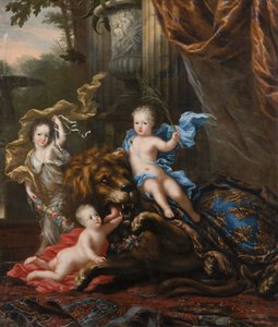 Hedvig Sofia i Gustav, książę i księżniczka Szwecji, 1684 r. autorstwa David Klöcker Ehrenstrahl