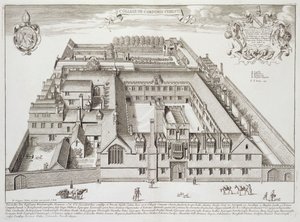 Corpus Christi College, Oxford, z „Oxonia Illustrated”, opublikowana 1675 (rycina)