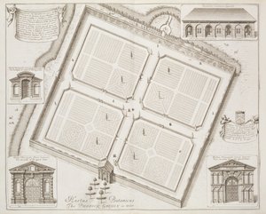 Hortus Botanicus, The Physick Garden, Oxon, z „Oxonia Illustrata”, opublikowana w 1675 r.