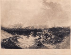 Grace Darling i jej ojciec ratujący dziewięciu ocalałych z Forfarshire autorstwa David Lucas
