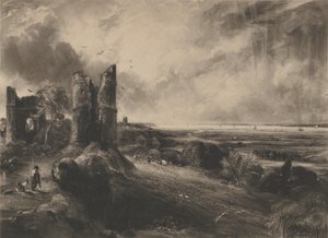Zamek Hadleigh: Duży talerz, 1830-32. autorstwa David Lucas