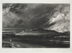 Różne tematy krajobrazu, charakterystyczne dla angielskiej scenerii z obrazów namalowanych przez Johna Constable, RA: Old Sarum autorstwa David Lucas