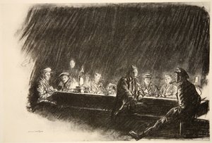 Bałagan Królewskiego Korpusu Lotniczego, ilustracja z "Frontu Zachodniego", wyd. przez Country Life Ltd. autorstwa David Muirhead Bone