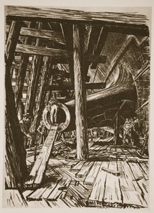 Wspornik wału, ilustracja z "The Western Front", wyd. przez Country Life Ltd autorstwa David Muirhead Bone