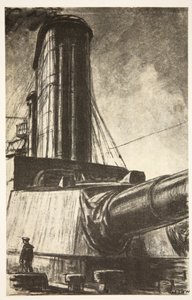 Na krążowniku, ilustracja z "The Western Front", wyd. przez Country Life Ltd. autorstwa David Muirhead Bone