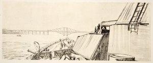 Na pancerniku: w Forth, ilustracja z "The Western Front", wyd. przez Country Life Ltd. autorstwa David Muirhead Bone