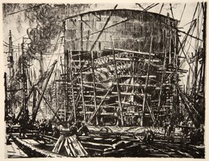 Na zapasach, ilustracja z "Frontu Zachodniego", wyd. przez Country Life Ltd autorstwa David Muirhead Bone