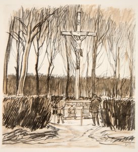 Pomnik na polu Agincourt, ilustracja z "The Western Front", wyd. przez Country Life Ltd.