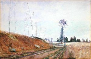 Pastwisko przydrożne w Pikardii, ok.1887 (gwasz na papierze) autorstwa David Murray