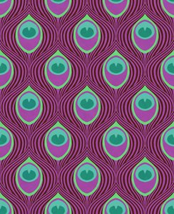 Peacock Magenta, 2019 (mieszane media cyfrowe) autorstwa David Newton