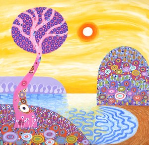 Sunset Cove, 2016 (akryl na płótnie) autorstwa David Newton
