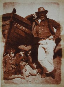 A Newhaven Fisherman and Boys, c.1843-47 (odbitka na papierze solnym z negatywu kalotypu) autorstwa David Octavius and Adamson Robert Hill