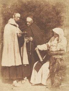 William Borthwick Johnstone, William Leighton Leitch i David Scott jako The Monks of K..., 1843-47. Twórcy: David Octavius Hill, Robert Adamson, Hill & Adamson. autorstwa Hill and Adamson