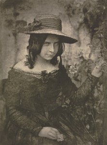 Praca z kamerą: Dziewczyna w słomkowym kapeluszu, 1912. Twórcy: David Octavius Hill, Robert Adamson.