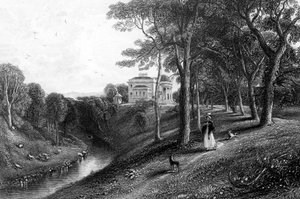 Coilsfield, rycina autorstwa J. Gilesa, ilustracja z "Land of Burns" Johna Wilsona, opublikowana w 1840 r.