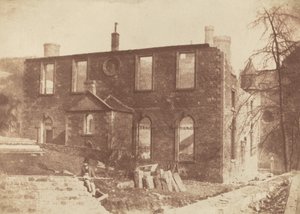 Kaplica Lady Glenorchy podczas rozbiórki na terenie stacji Waverley autorstwa David Octavius Hill and Robert Adamson