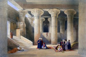 „Wnętrze świątyni w Esnie, Górny Egipt”, 1838 autorstwa David Roberts, Louis Haghe