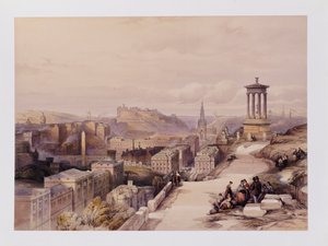 Widok na Edynburg, z „Szkocja nakreślona w serii poglądów J.M.W. Turnera, Davida Robertsa itp.”, c.1850 autorstwa David Roberts