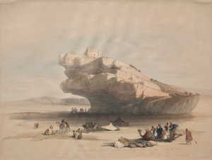 Podejście do Petry, starożytnej wieży strażniczej dowodzącej doliną El Chor, 1839. autorstwa David Roberts