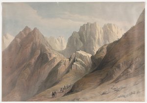 Wejście na dolny łańcuch Synaju, 1839. autorstwa David Roberts