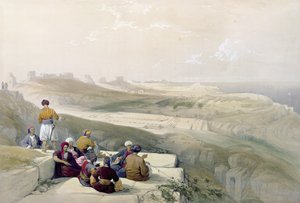 Askalon, tablica 57 z tomu II "Ziemi Świętej", sztychowana przez Louisa Haghe (1806-85) wyd. 1843 autorstwa David Roberts