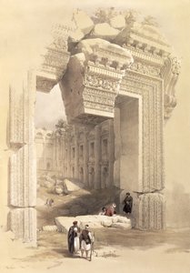 Baalbec, 7 maja 1839, tablica 81 z tomu II "Ziemi Świętej", sztychowana przez Louisa Haghe (1806-1885) wyd. 1843 autorstwa David Roberts