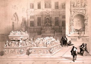 Kaplica Ferdynanda i Izabeli, Katedra w Granadzie, z „Malowniczych szkiców w Hiszpanii”, ok. 1832-33 (lito) autorstwa David Roberts