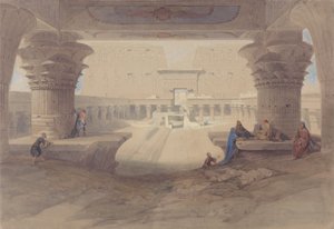 Spod portyku świątyni w Edfu, Górny Egipt autorstwa David Roberts