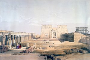 Wielkie Podejście do świątyni Philae, Nubia, XIX w. autorstwa David Roberts