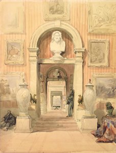Wnętrze domu Thirlestaine, Cheltenham (wc na papierze) autorstwa David Roberts