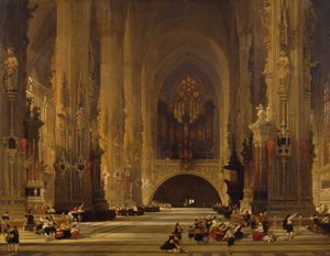 Wnętrze katedry św Szczepana, Wiedeń, 1853 autorstwa David Roberts