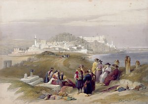 Jaffa, antyczna Joppa, 16 kwietnia 1839, tablica 61 z tomu II Ziemi Świętej, sztychowana przez Louisa Haghe (1806-1885) wyd. 1843 autorstwa David Roberts