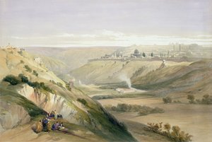 Jerozolima, 5 kwietnia 1839, tablica 18 z tomu I „Ziemia Święta”, sztychowana przez Louisa Haghe (1806-85) wyd. 1842 autorstwa David Roberts
